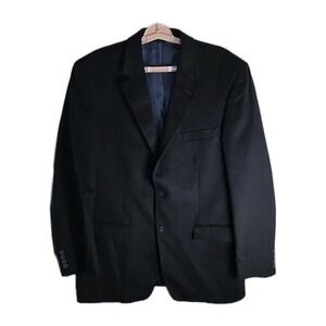 T.‎ Harris London Blazer Cashmere Silk Wool Blend Sport Coat BLACK, SIZE 42 LONG